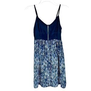 Moulinette Soeurs Anthro Navy Blue Silk V-Neck Sleeveless Mini Sundress Size 2